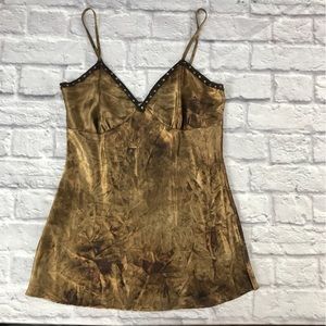 Silky Prismatic Rainbow Sequins Cami Top Tunic Vintage 2000’s‎